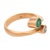 Vintage Old European Cut Diamond Emerald 18k Rose Gold Toi Et Moi Ring, Size 5.5 For Sale - Image 4 of 7