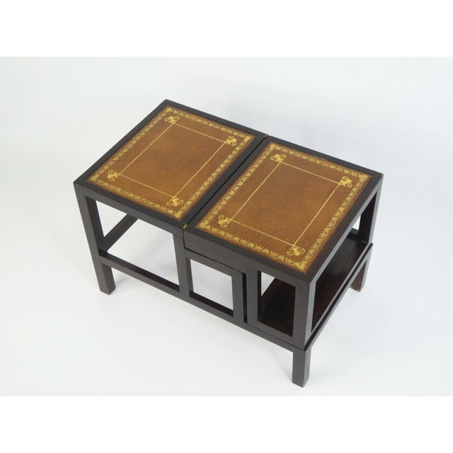 Wood Metamorphic Victorian Wooden Library Stairs in Leather For Sale - Image 7 of 9