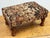 Antique Floral Upholstered Footstool W/ Turned Wood Legs For Sale - Image 4 of 11