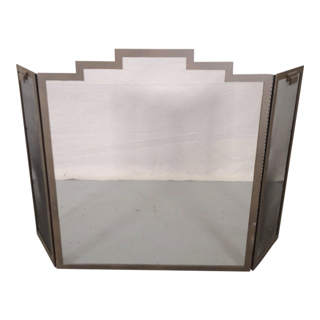 Late 20th Century Metal Fireplace Screen For Sale