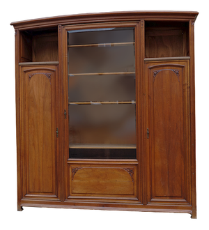 Art Nouveau Walnut Bookcase by Louis Majorelle, 1890s