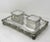 A Superb Example of an English Sterling Silver Art Deco Period Embossed Twin Ink Bottle Desk Standish, complete with all...