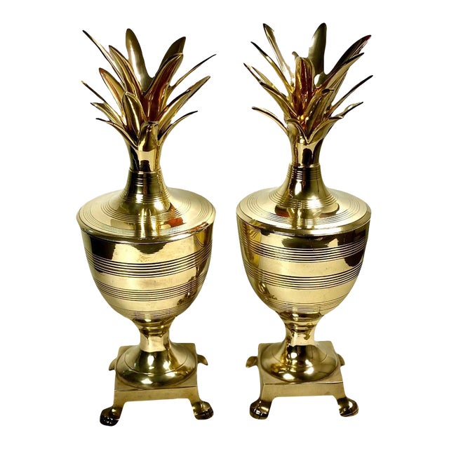 Extra Large Vintage Brass Pineapple Ice Buckets, a Pair Chairish