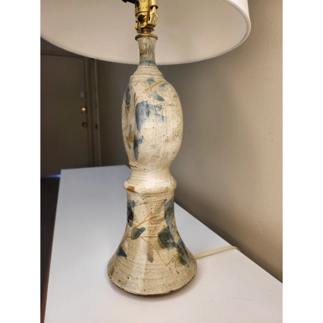 1960s 1960s Danish Stoneware Lamp With Shade For Sale - Image 5 of 8