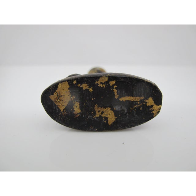 Early 20th Century Antique Thai Gilt Bronze Phra Kring Seated Buddha Amulet Miniature Figurine For Sale - Image 5 of 5