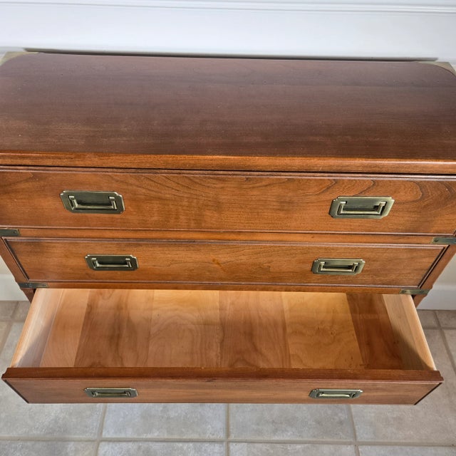 1990s Harden Furniture Campaign Style Wood Chest of Drawers For Sale - Image 11 of 14
