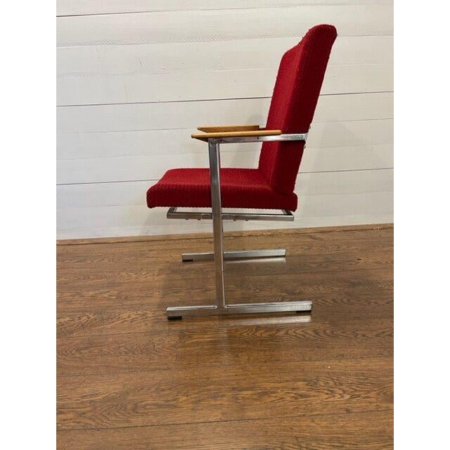 Vintage Chair in Red and Chrome For Sale - Image 4 of 10