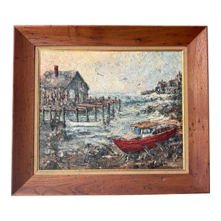 "Lobsterman's Cove" Oil Painting by Louis Pelky (1921–2015) For Sale