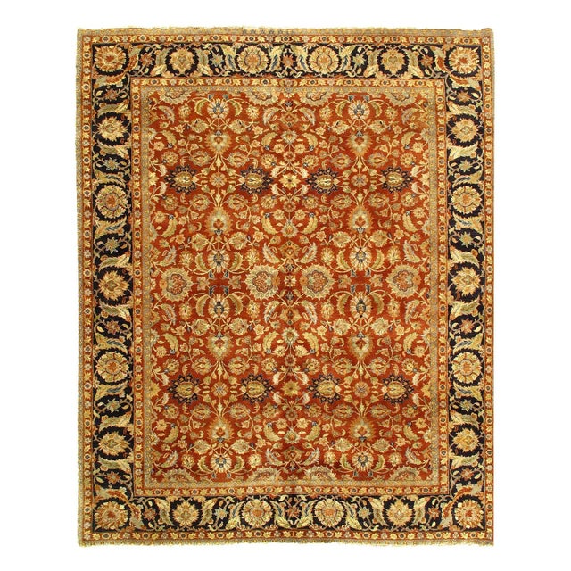 Fine Hand Knotted Agra Rug For Sale - Image 4 of 4