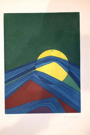 Plate II from Suns/Landscapes - Original Etching by R. Crippa - 1971/72 1971/72