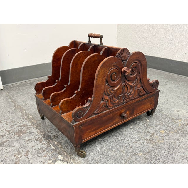 William IV Canterbury Mahogany Magazine Rack, 19th Century For Sale - Image 3 of 12