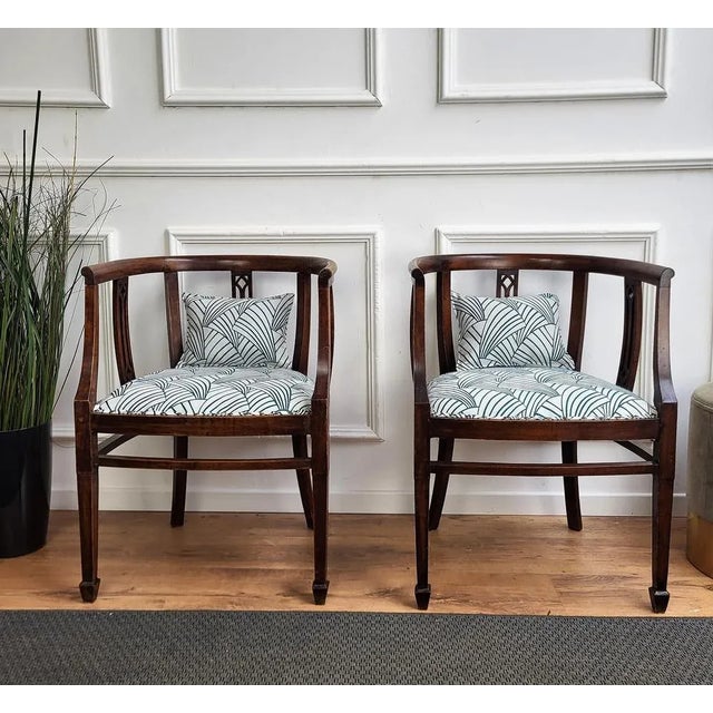Metal Set of 20th Century Italian Carved Wood Armchairs, 1940s For Sale - Image 7 of 9
