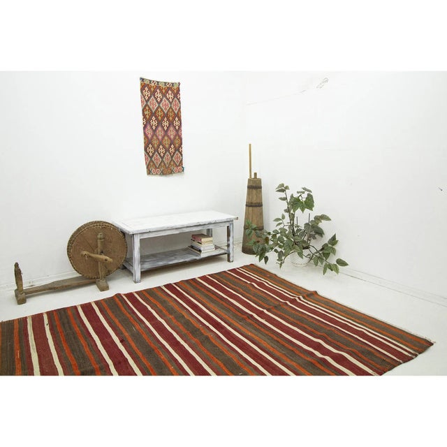 Striped Vintage Turkish Kilim Rug For Sale In Los Angeles - Image 6 of 7