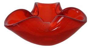 Red Sommerso Murano Glass Bowl, Italy, 1960s