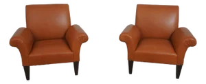 Pair of George Smith Butterfly Leather Club Chairs