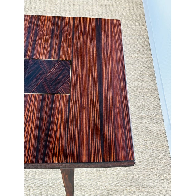 Art Deco Macassar Ebony Extendable Dining Table, France, 1940s For Sale - Image 13 of 17