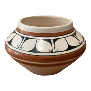 Late 20th Century Native Polychrome Art Pottery Vase Handmade Hand Painted Artist Signed