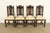 A beautiful set of four antique English Jacobean or Tudor style side chairs or dining chairs By Berkey & Gay USA, Circa...