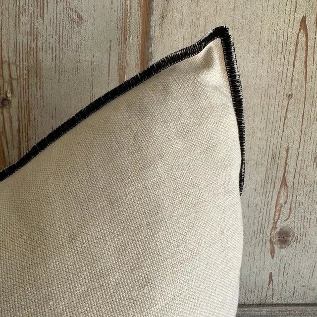 French Stone Washed Linen accent pillow with down feather insert. Size: 22”x22”. Color : Fior di latte (subtle nude /...