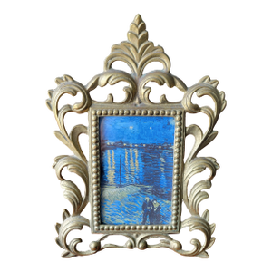 Vintage Ornate Cast Brass Art Nouveau Picture Frame Holds 4 X 6 Picture