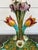 Antique French Majolica Vase Centerpiece Onnaing Art Nouveau Iris Tulip C1900 For Sale - Image 14 of 18