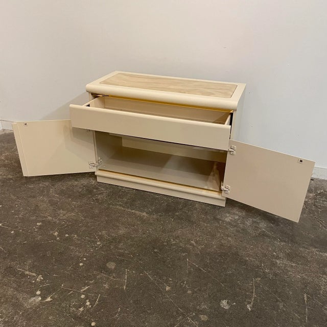 1980s 1980s Postmodern Broyhill Faux Marble Top Low Dresser For Sale - Image 5 of 13