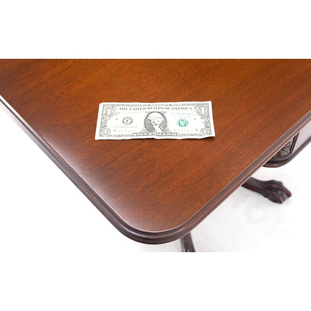 Ball & Claw Chippendale Style Mahogany Expandable Flip Top Game Console Table For Sale - Image 12 of 12