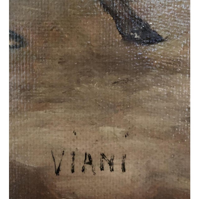 Modern Lorenzo Viani, Deux personnes sur un chemin, Oil on Cardboard, Framed For Sale - Image 3 of 9