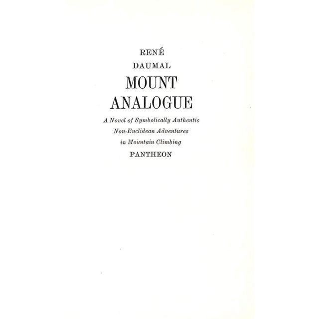 Traditional "Mount Analogue: A Novel of Symbolically Authentic Non-Euclidean Adventures in Mountain Climbing" 1960 Daumal, Rene For Sale - Image 3 of 10