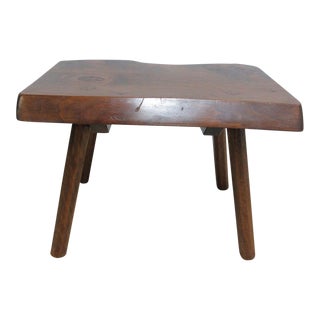 Mid Century Adirondack Free Form Slab Wood End Table For Sale