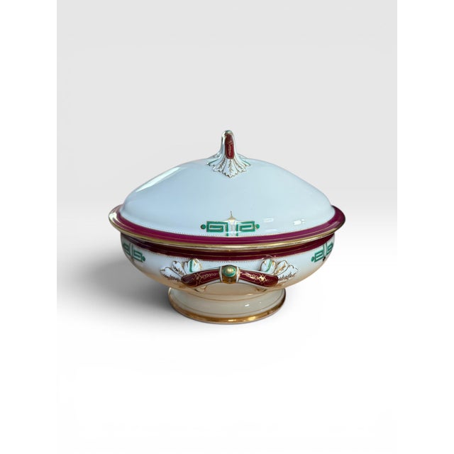 Ceramic Antique Richard Briggs Boston Neoclassical Dessert Service With Gold Gilt Eight-Piece Set For Sale - Image 7 of 18