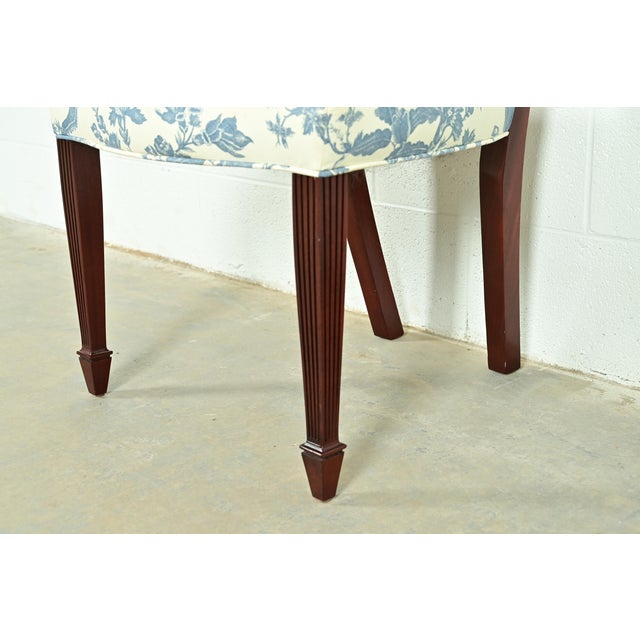 Brown Baker Furniture Historic Charleston Federal Carved Mahogany Shield Back Dining Chairs, Set of Four For Sale - Image 8 of 13