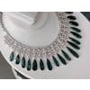 110 Carat Tear Drop Green Tourmaline and 25 Ct Diamond Necklace Suite 18 K Gold For Sale - Image 16 of 18