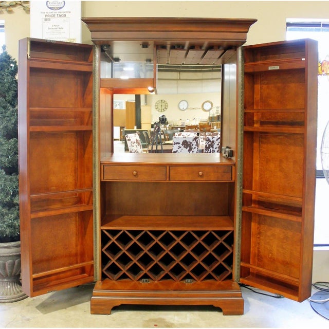 Traditional Late 20th Century Howard Miller 'Sonoma' Wine & Bar Cabinet For Sale - Image 3 of 10