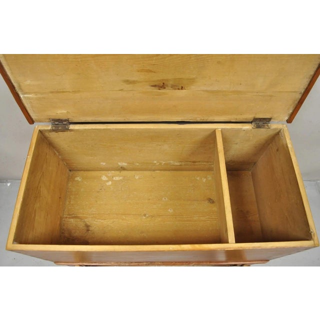 Mid 19th Century 19th C. French Country Primitive Pine Wood 2 Tier Dovetailed Farmhouse Dough Box For Sale - Image 5 of 12