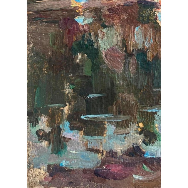 1960s Vintage Ukrainian Impressionist Oil Painting, Rural Landscape, 1960s 18-14 For Sale - Image 5 of 6