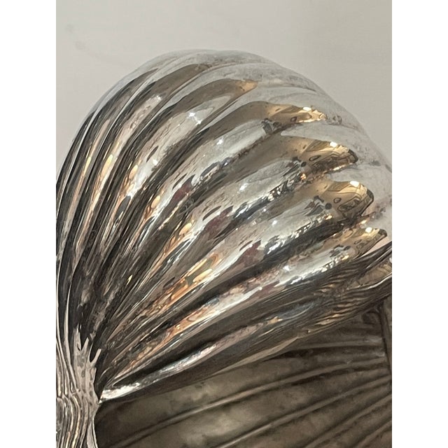 Vintage Large Silver Plate Nautilus Champagne Bottle Cooler/Planter For Sale - Image 12 of 14