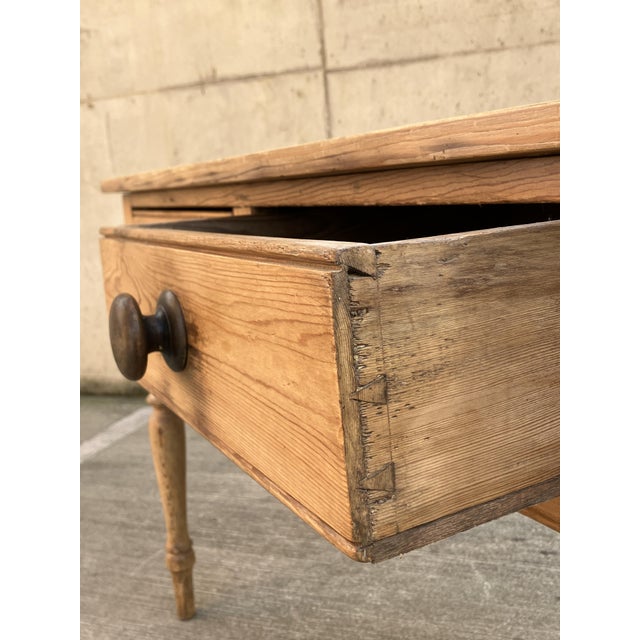 English Pitch Pine Console Table with Drawers For Sale - Image 12 of 14
