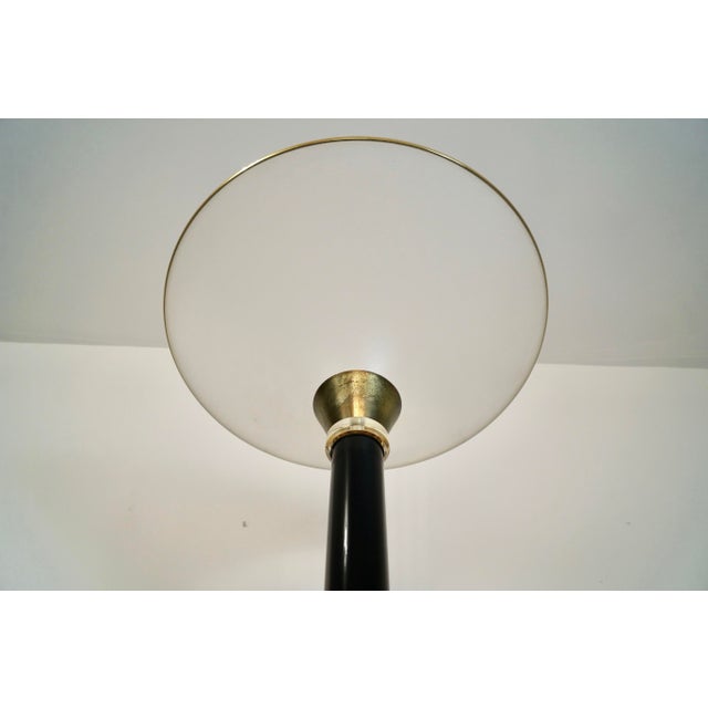 Karl Springer 1980’s Hollywood Regency Torchiere Floor Lamp For Sale - Image 4 of 12