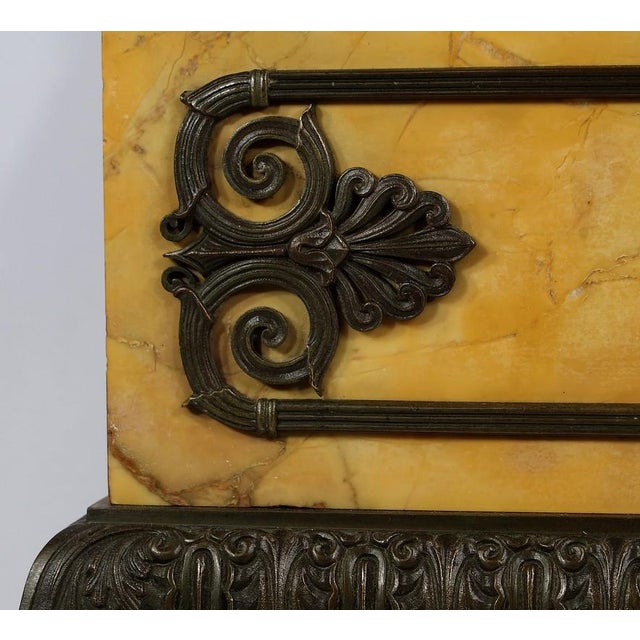 Empire Mantelpiece Set in Yellow Marble and Bronze, Early 19th Century, Set of 3 For Sale - Image 15 of 18