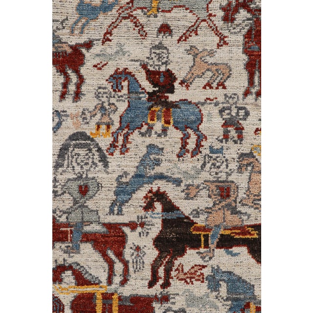 Modern Rug & Kilim’s Modern Burano Rug With Colorful Horse and Rider Pictorials For Sale - Image 3 of 7