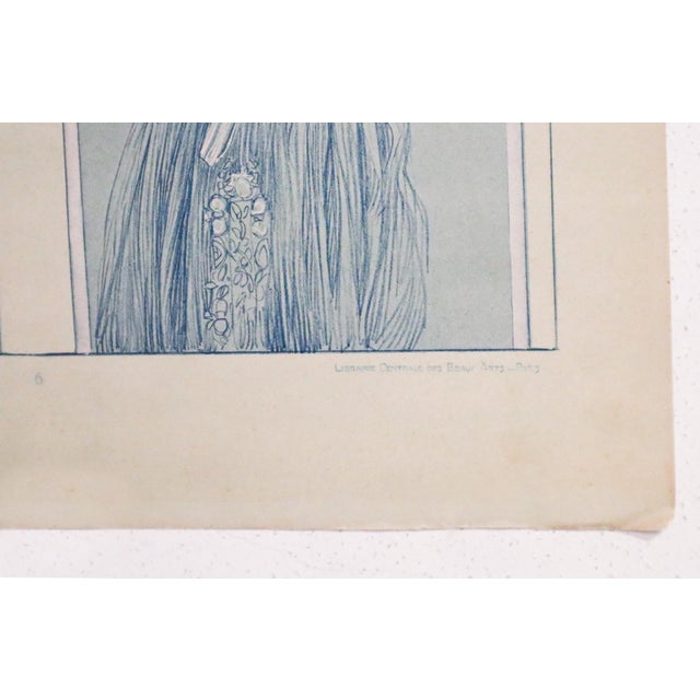 1900 - 1909 1905 French Art Nouveau Illustration - Alphonse Mucha, Girl With Flowers ('Figures Decoratives,' Plate #8) For Sale - Image 5 of 5