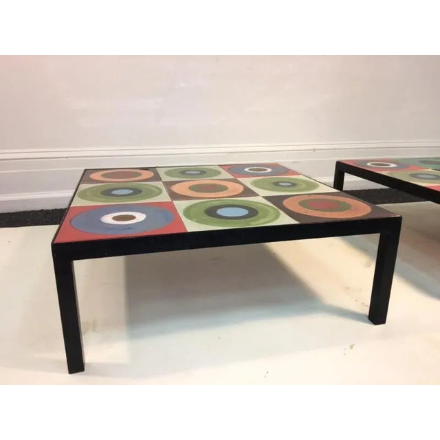 Colorful Modern Tile Tables by Roger Capron - a Pair For Sale In Philadelphia - Image 6 of 9