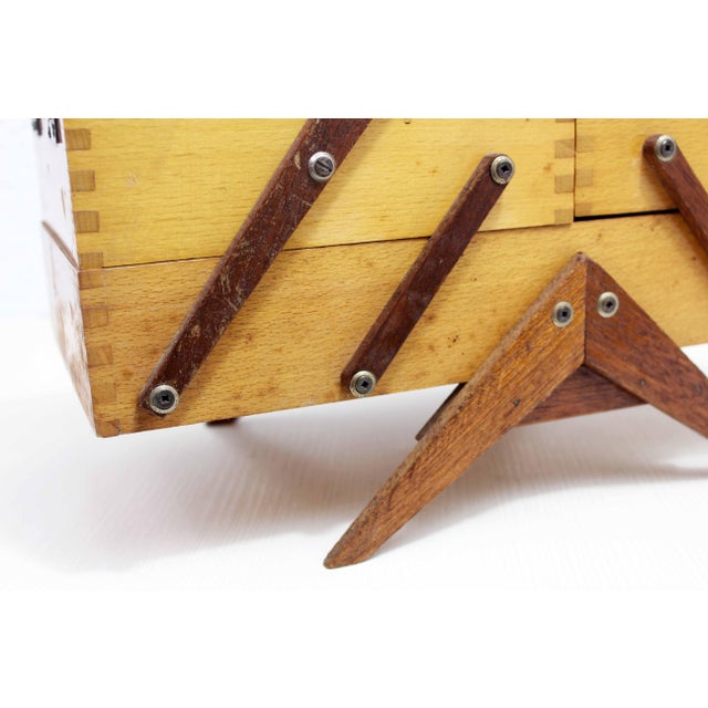 Rustic Table Worker Box, 1970s For Sale - Image 3 of 12