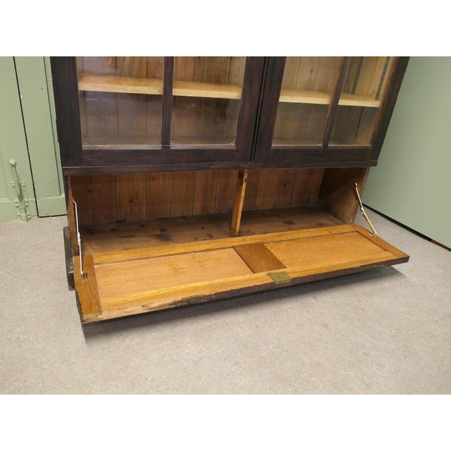 Glazed Bookcase in Oak For Sale - Image 5 of 8