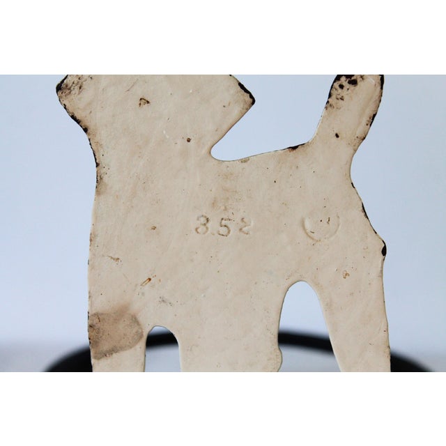 Pair of Vintage Cast Iron Dalmatian Dog Food & Water Bowl Holders For Sale - Image 12 of 13