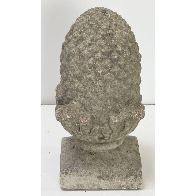 Early 20th Century English Garden Stone Statuary Pinecone Finials From England - Two Available For Sale - Image 5 of 9