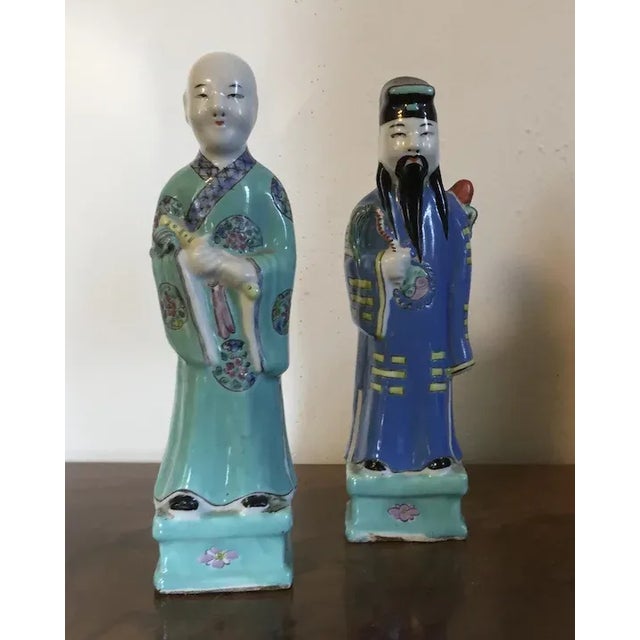 Antique 19th Century Chinese Export Porcelain Figures - A Pair For Sale - Image 10 of 11