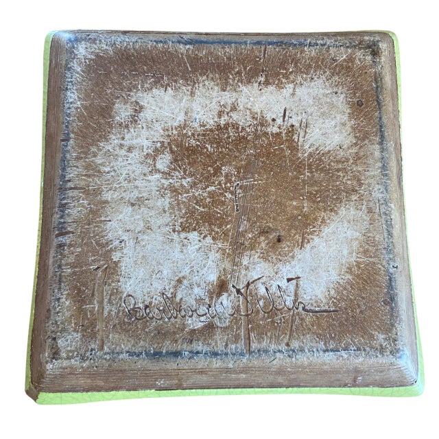 Beautiful Malibu California Studio Pottery, Barbara Willis Signed Mid-Century Modern Ceramic Plate For Sale - Image 9 of 10