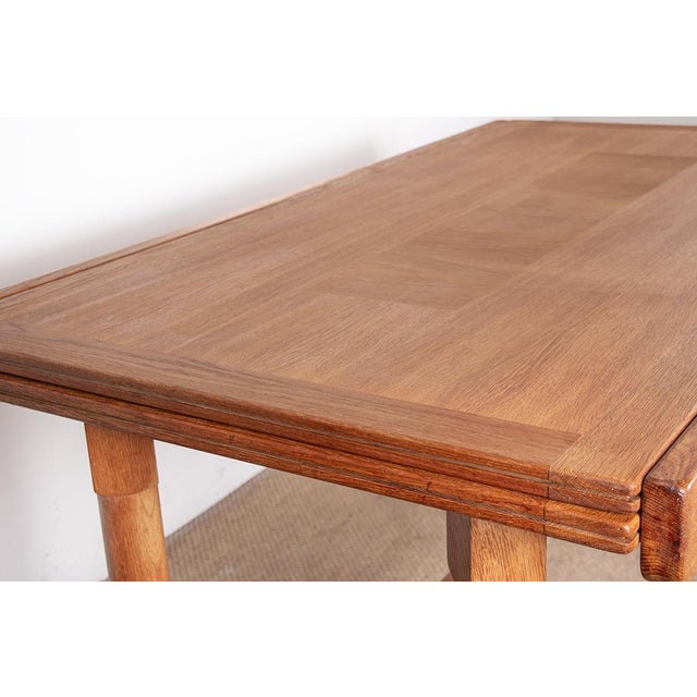 Large Extendable Dining Table in Oak by Guillerme and Chambron for Votre Maison, 1960 For Sale - Image 14 of 18